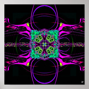 Poster Motif coloré (vaisseau spatial bio)