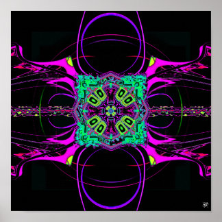 Poster Motif coloré (vaisseau spatial bio)