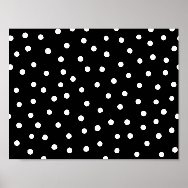 Poster Motif Confetti Noir Et Blanc (Devant)