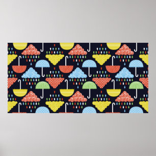 Poster Motif continu pluie