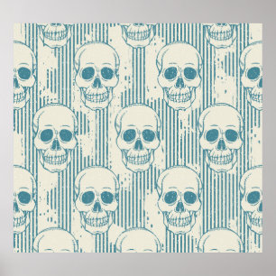 Poster Motif crâne : Motif libre sans couture