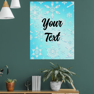 Poster Motif Crystal Snowflakes