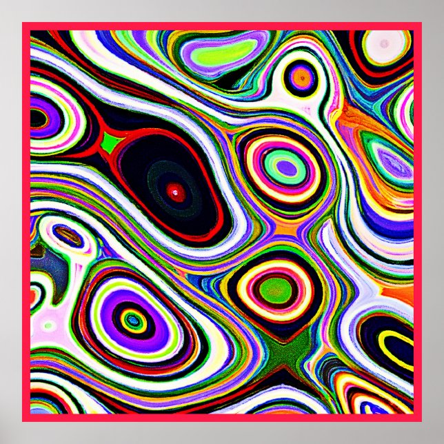 Poster Motif d'abstraction coloré (Devant)