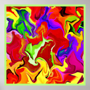 Poster Motif d'abstractions colorées