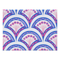 motif damassé floral bleu