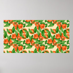 Poster Motif d'aquarelle Tangerine