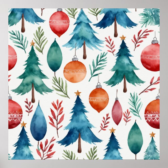 Poster Motif d'arbre de Noël (Devant)