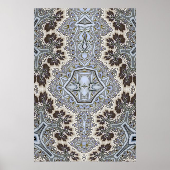 Poster Motif d'arbre fractal symétrique (Devant)