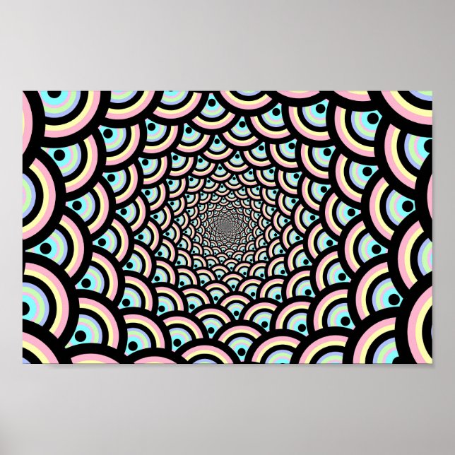 Poster Motif d'arcade psychédélique (Devant)