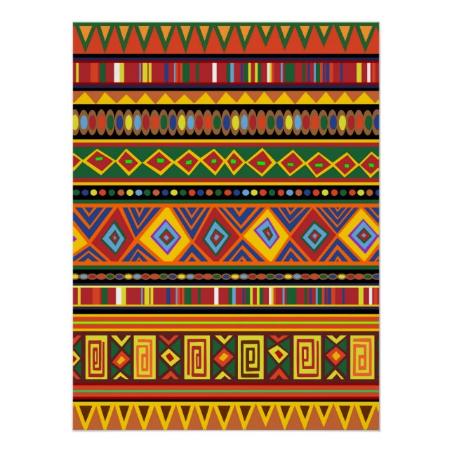 Poster Motif d'art ethnique en Afrique (Devant)
