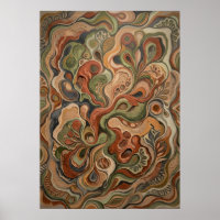 Motif d'art organique abstrait tourbillonnant psyc