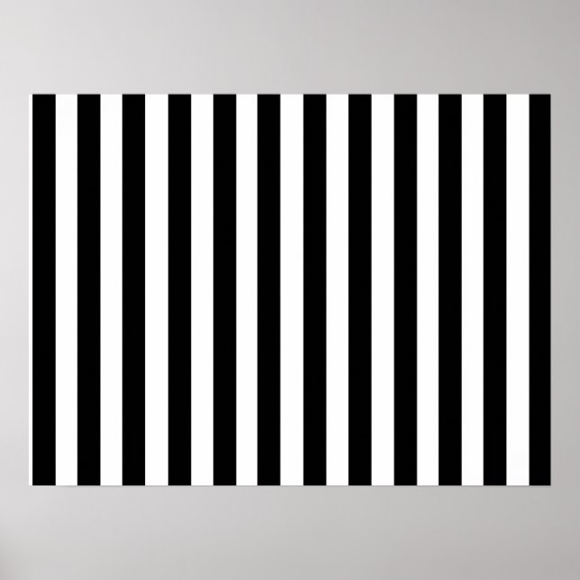Poster Motif de bandes noires et blanches (Devant)