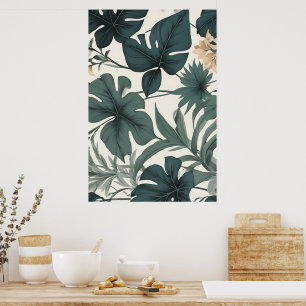 Poster Motif de beauté de formes feuille