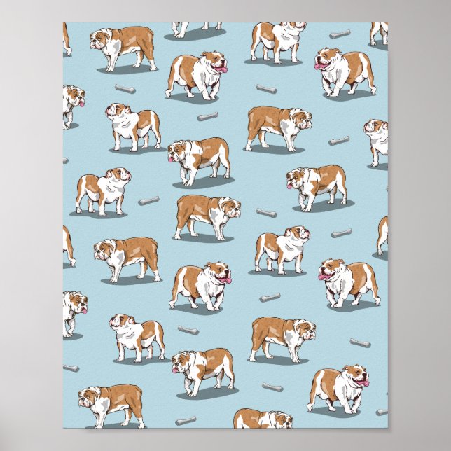 Poster Motif de bulldog anglais (Devant)