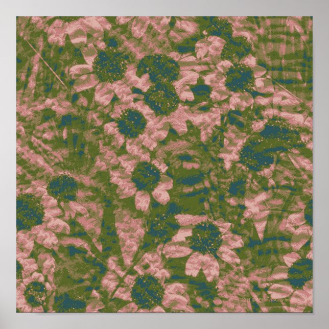 Poster Motif de camouflage de fleurs (Devant)