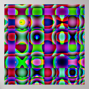 Poster motif de Carré psychédélique 52x52 ou plus petit