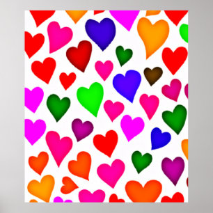 Poster Motif de cœur multicolore vibrant