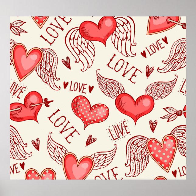Poster Motif de coeur pour la Saint-Valentin (Devant)