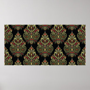 Poster Motif de conception géométrique indianpaisley sur