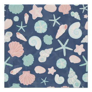 Poster motif de coquillages