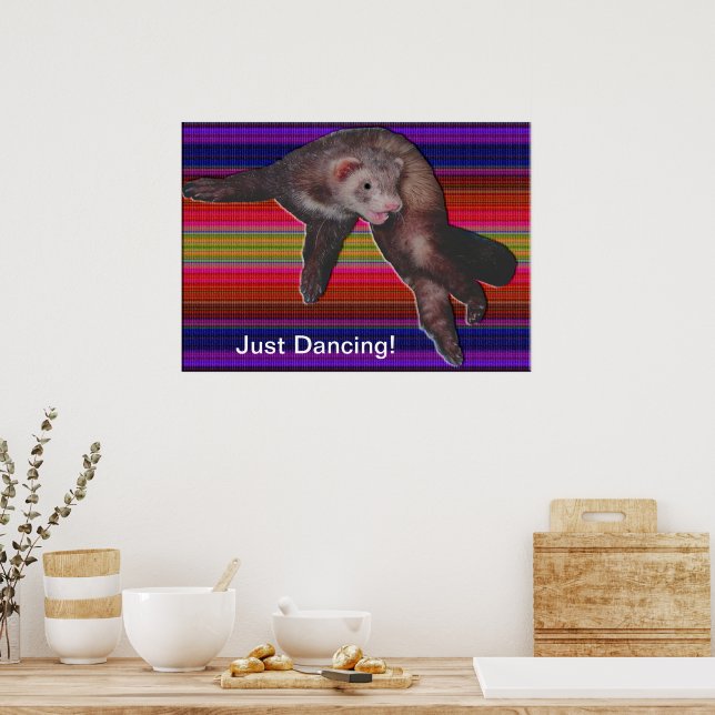 Poster Motif de couleur furet dansant (Cuisine)