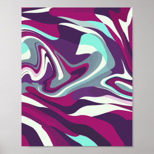 Poster Motif de couleurs fluides abstraites