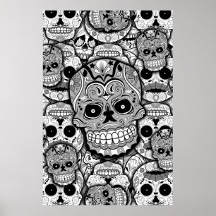 Poster Motif de crânes de sucre
