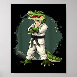 Poster Motif de crocodile de karaté Taekwondo Jiu-Jitsu M