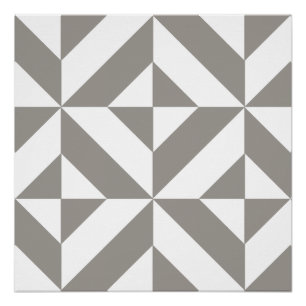 Poster Motif de cube géométrique gris argenté