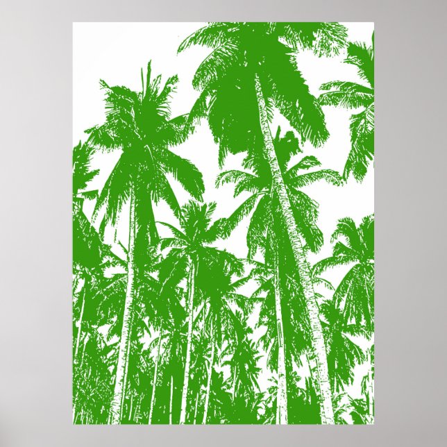 Poster Motif de feuille. Palmiers tropicaux (Devant)