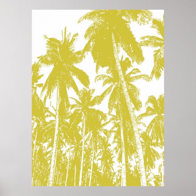 Poster Motif de feuille. Palmiers tropicaux (Devant)