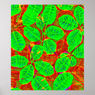 Poster Motif de feuille verte luxuriante