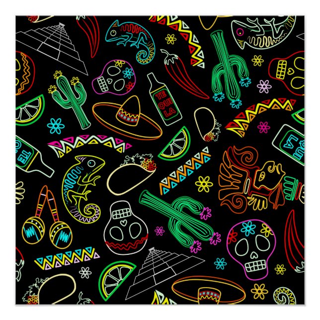 Poster Motif de Fiesta du Mexique (Devant)