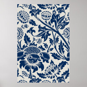 Poster Motif de fleur de chrysanthème William Morris