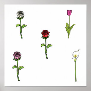 Poster Motif de fleurs
