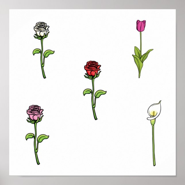 Poster Motif de fleurs (Devant)