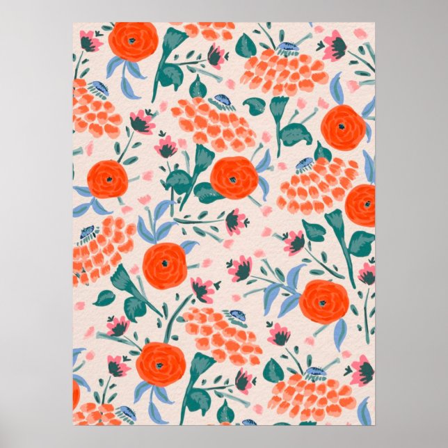 Poster motif de fleurs imperméables (Devant)