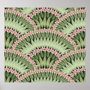 Poster Motif de fleurs tropicales peintes à la main