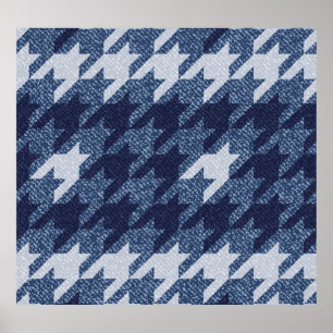 Poster Motif de fond en jeans à tartan pied-de-poule