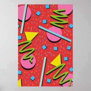 Poster motif de formes années 90
