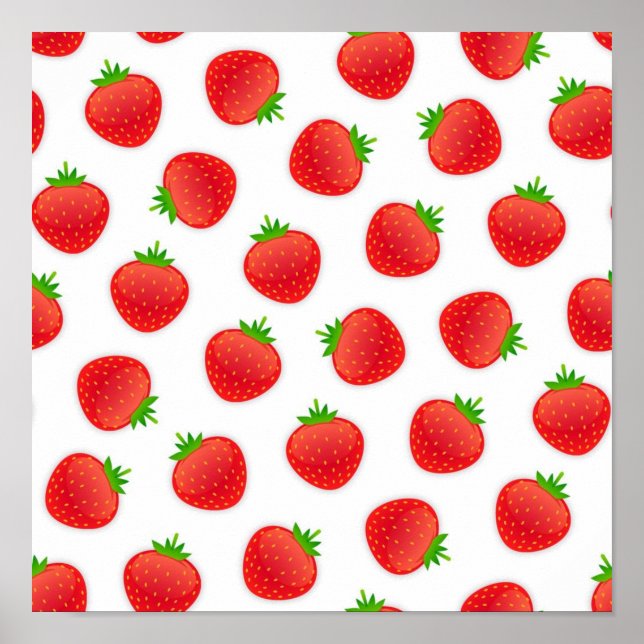 Poster Motif de fraises (Devant)