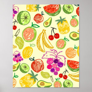 Poster Motif de fruits