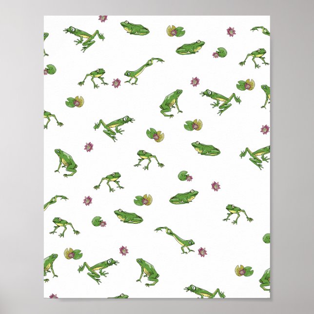 Poster Motif de grenouille verte (Devant)