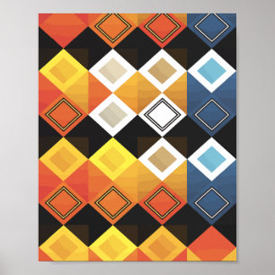 Poster Motif de grille diamant vibrant