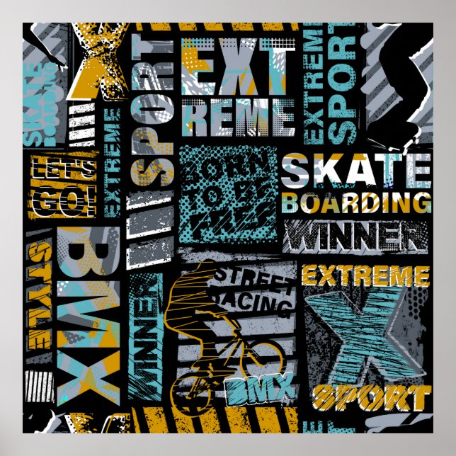 Poster motif de grunge sans soudure Abstrait. Mode de sty (Devant)