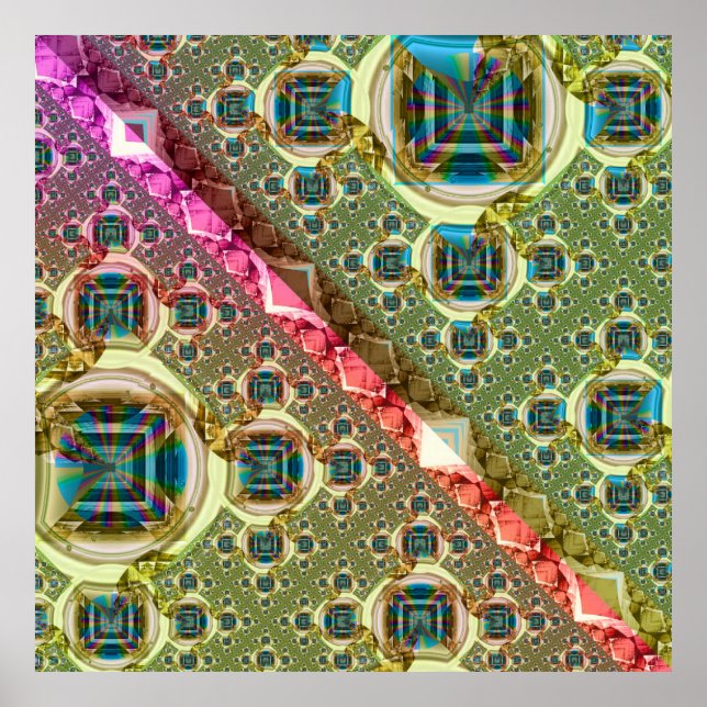 Poster Motif de lentilles Iridescente (Devant)