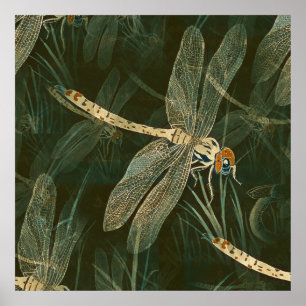 Poster Motif de libellules majestueux