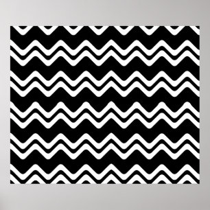 Poster Motif de ligne double couleur Zig Zag