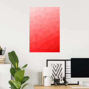 Poster Motif de maille géométrique à dégradé rouge