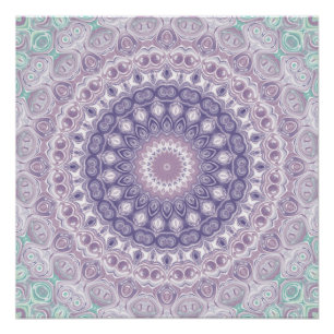 Poster Motif de mandala lavande et lilas